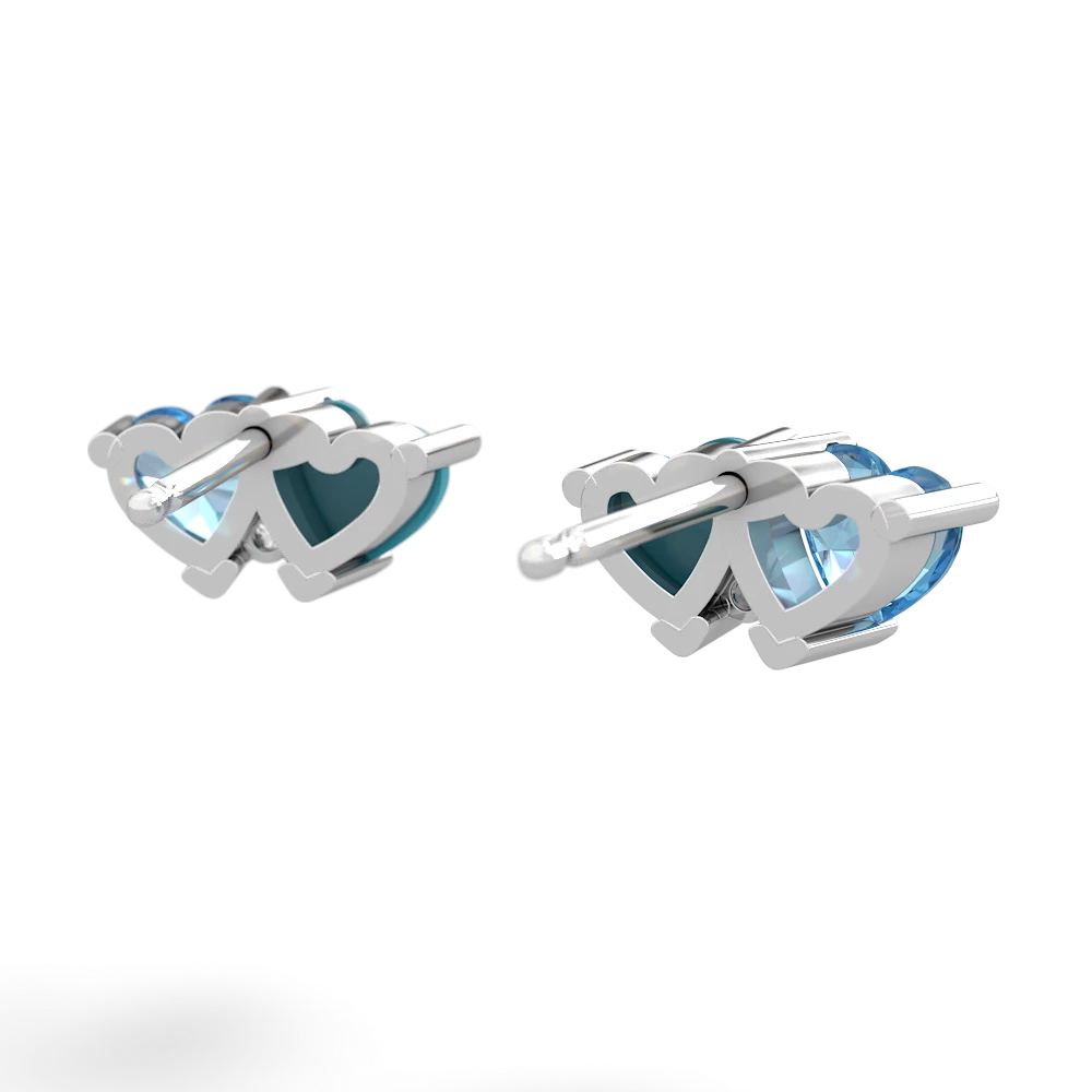 Blue Topaz Sweethearts 14K White Gold earrings E5260