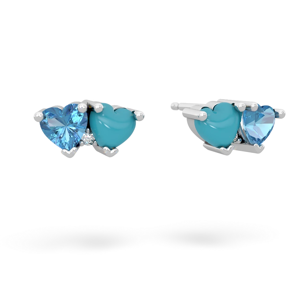 Blue Topaz Sweethearts 14K White Gold earrings E5260