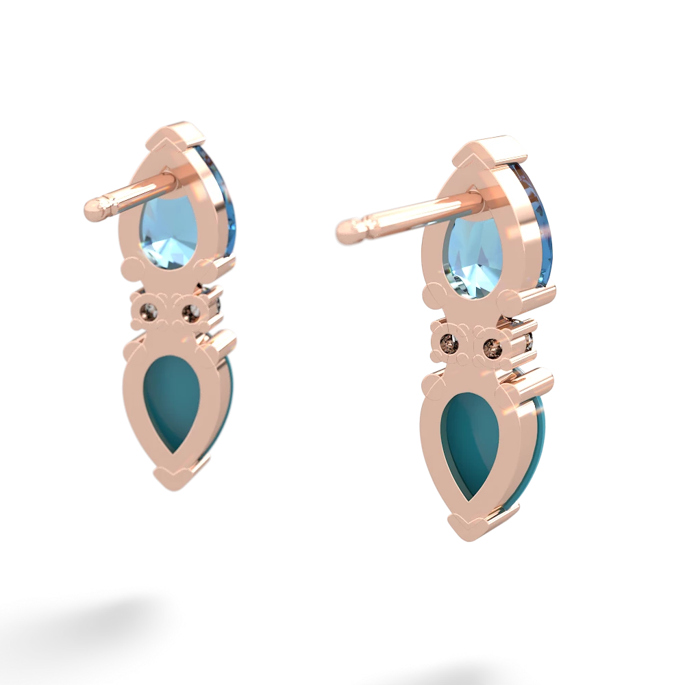 Blue Topaz Bowtie Drop 14K Rose Gold earrings E0865