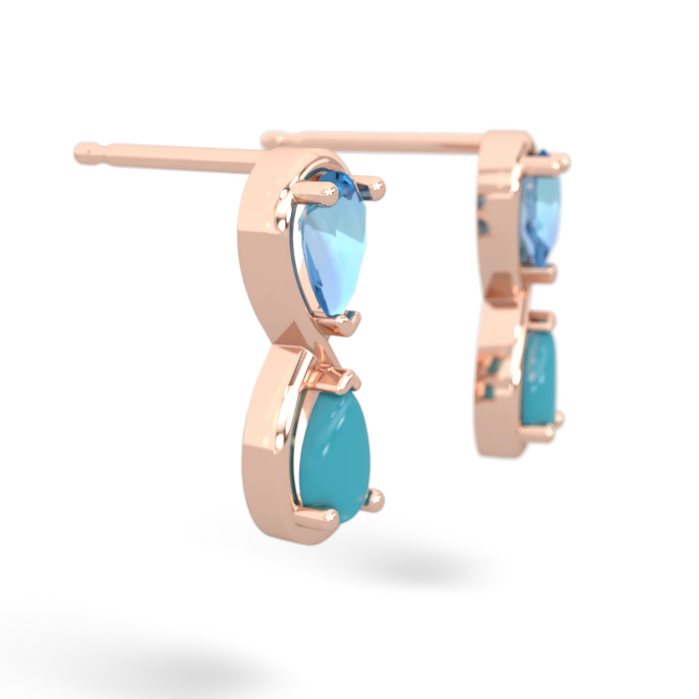 Blue Topaz Infinity 14K Rose Gold earrings E5050