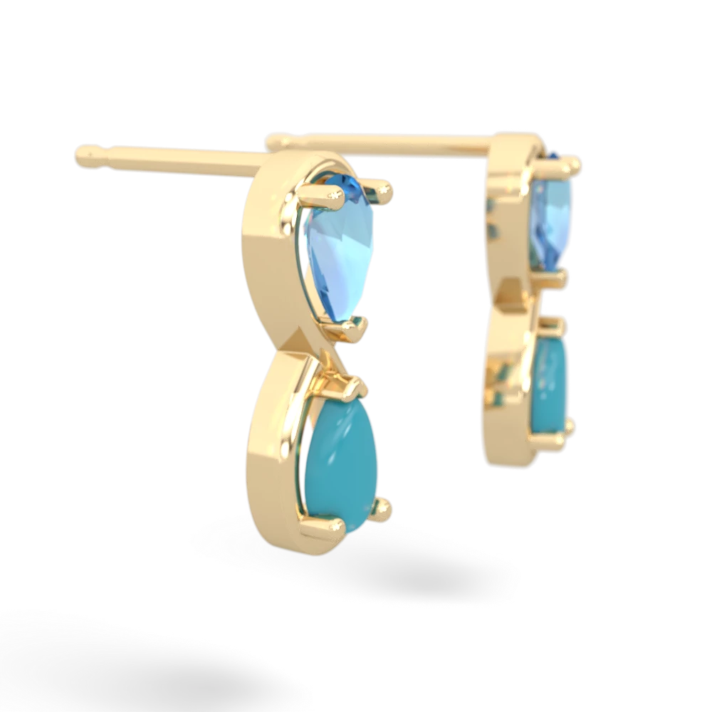 Blue Topaz Infinity 14K Yellow Gold earrings E5050