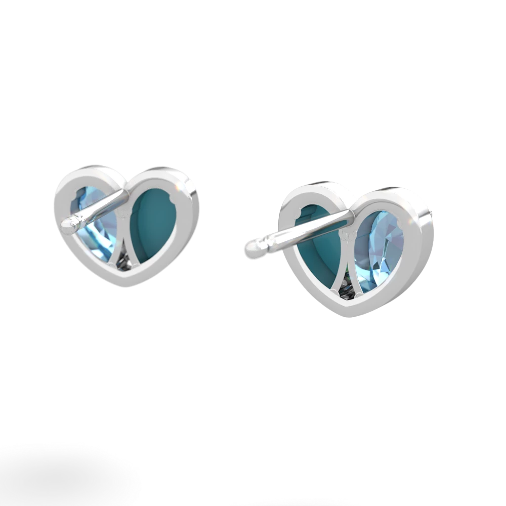 Blue Topaz 'Our Heart' 14K White Gold earrings E5072