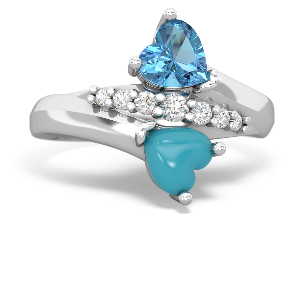 Blue topaz hot sale heart ring