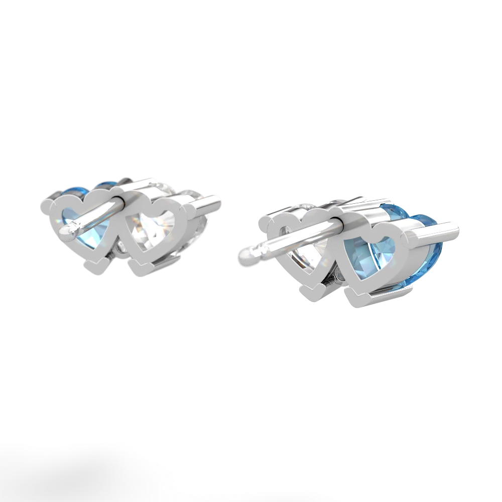 Blue Topaz Sweethearts 14K White Gold earrings E5260