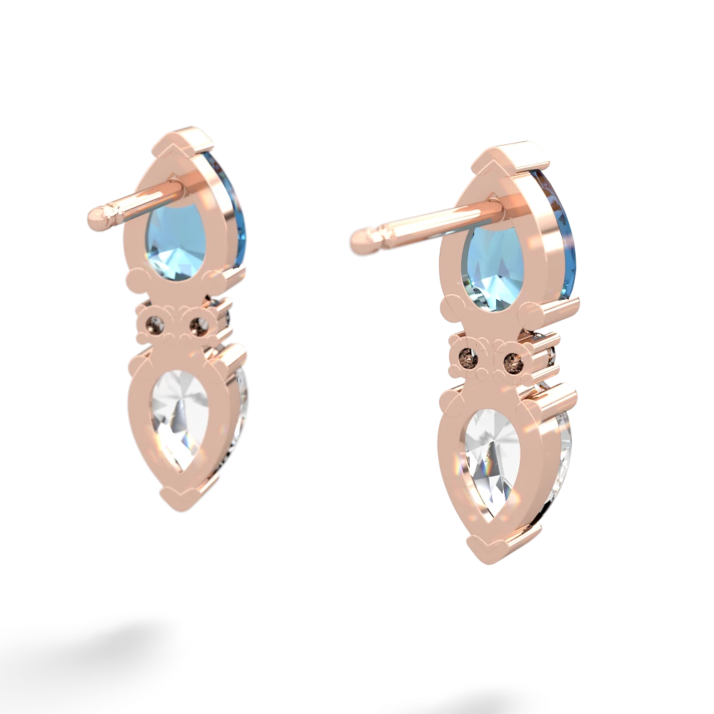 Blue Topaz Bowtie Drop 14K Rose Gold earrings E0865