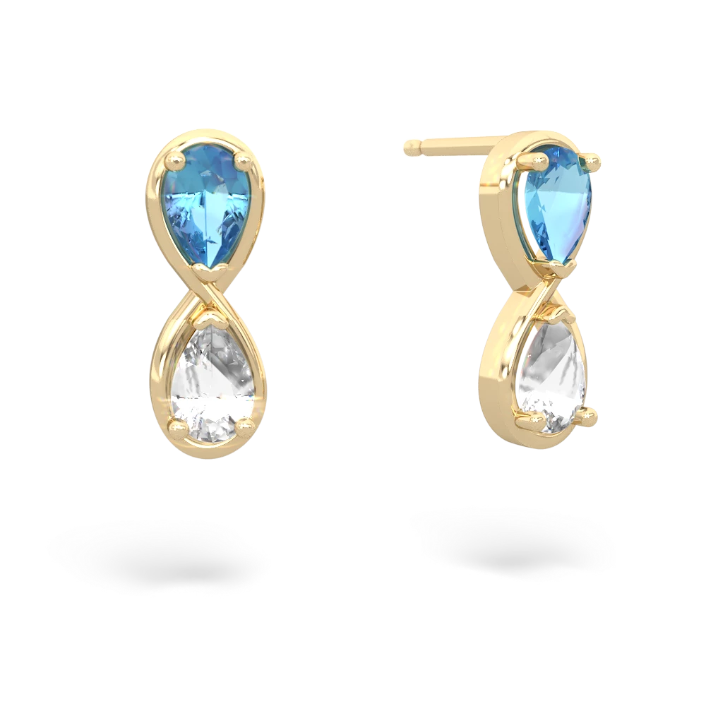 Blue Topaz Infinity 14K Yellow Gold earrings E5050