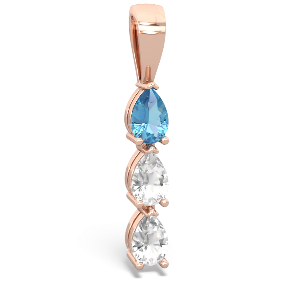 Blue Topaz Dew Drops 14K Rose Gold pendant P2251