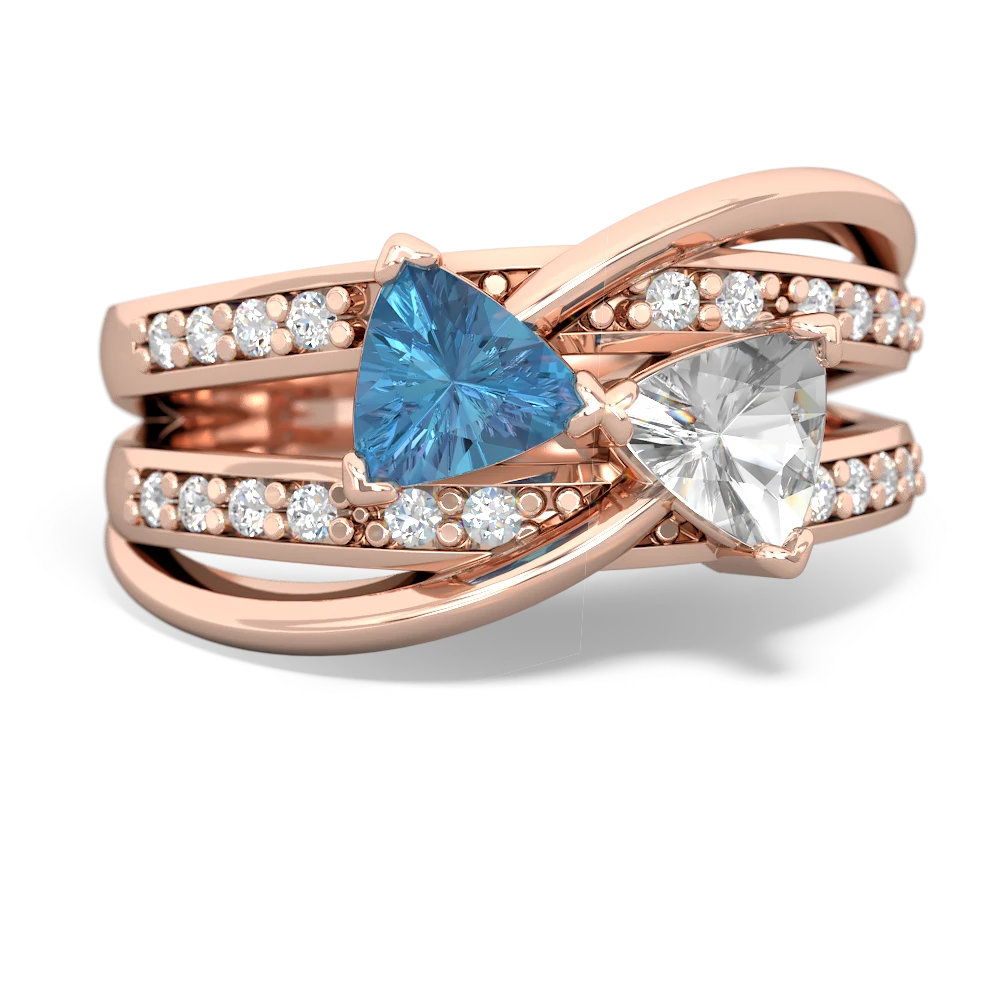 Blue Topaz Bowtie 14K Rose Gold ring R2360