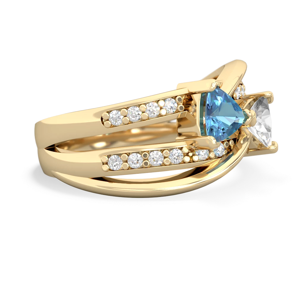 Blue Topaz Bowtie 14K Yellow Gold ring R2360