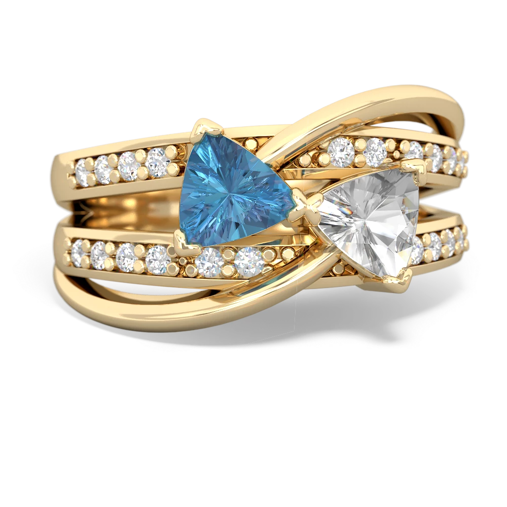 Blue Topaz Bowtie 14K Yellow Gold ring R2360