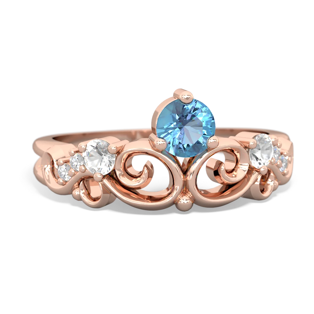 Blue Topaz Crown Keepsake 14K Rose Gold ring R5740