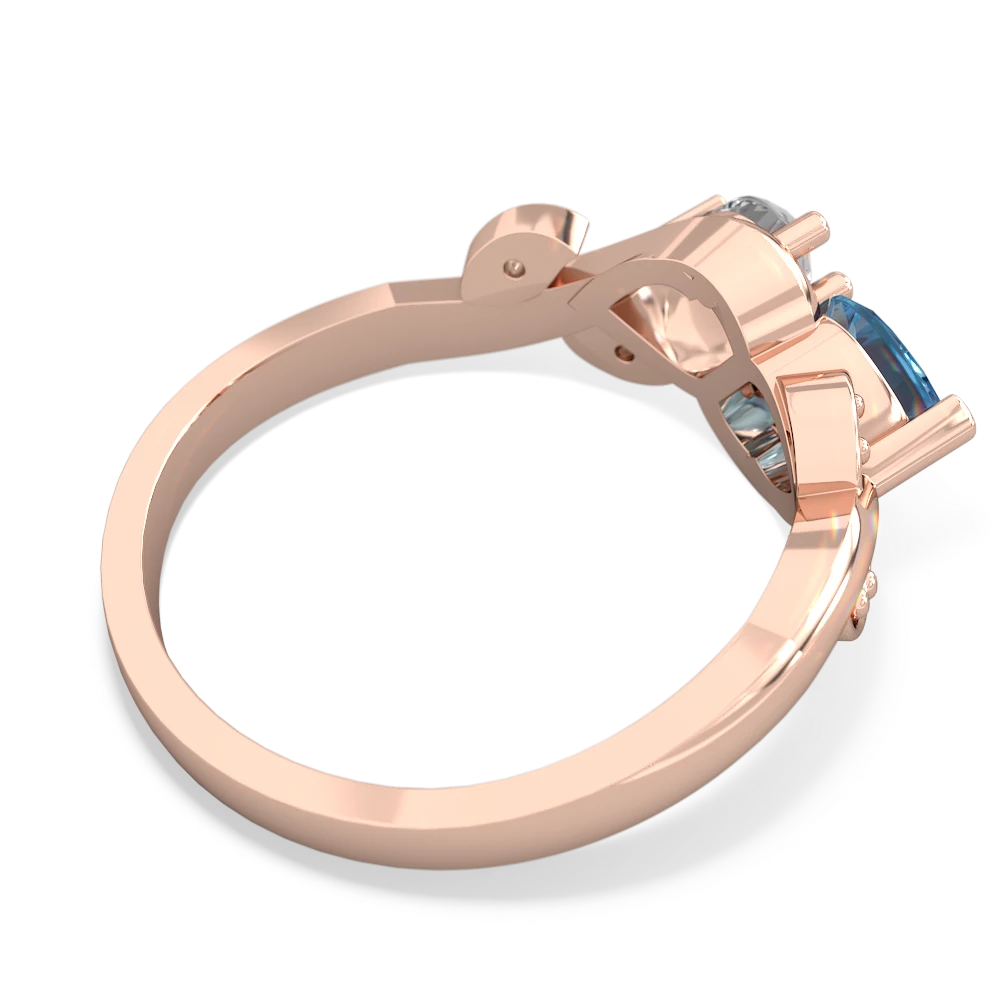 Blue Topaz Floral Elegance 14K Rose Gold ring R5790