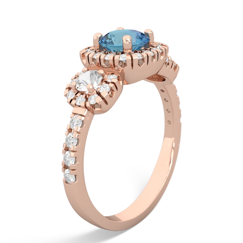 Blue Topaz Regal Halo 14K Rose Gold ring R5350