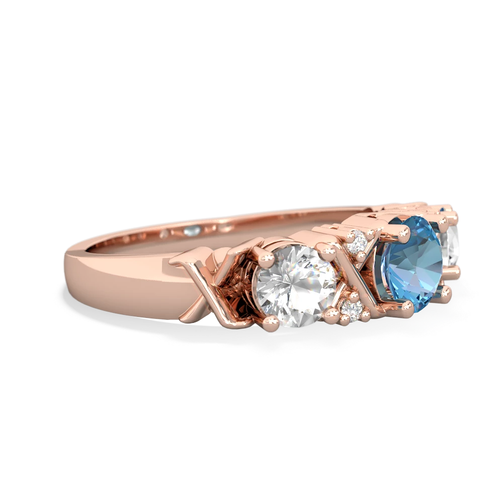 Blue Topaz Hugs And Kisses 14K Rose Gold ring R5016