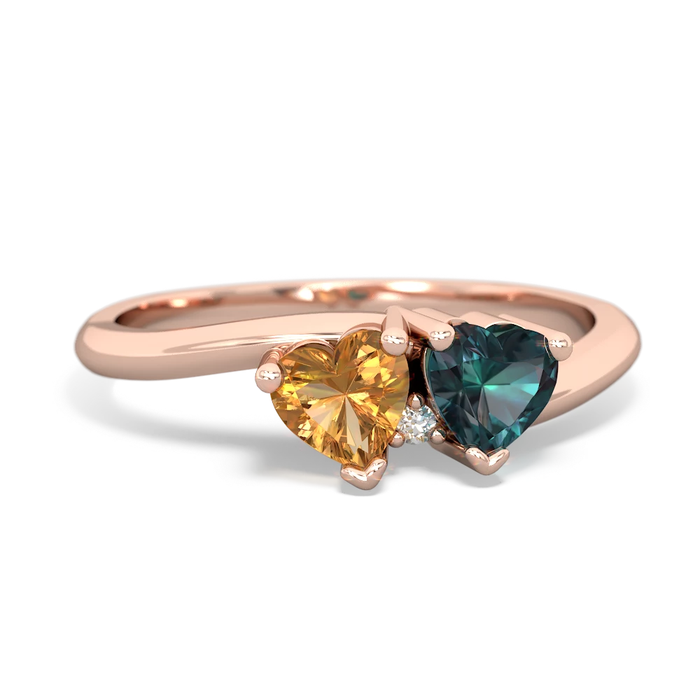 Citrine Sweethearts 14K Rose Gold ring R5260