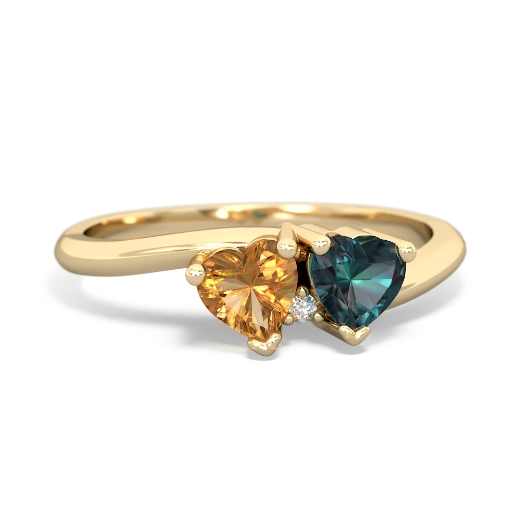 Citrine Sweethearts 14K Yellow Gold ring R5260