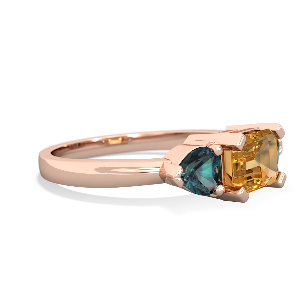 Citrine Three Stone 14K Rose Gold ring R5235