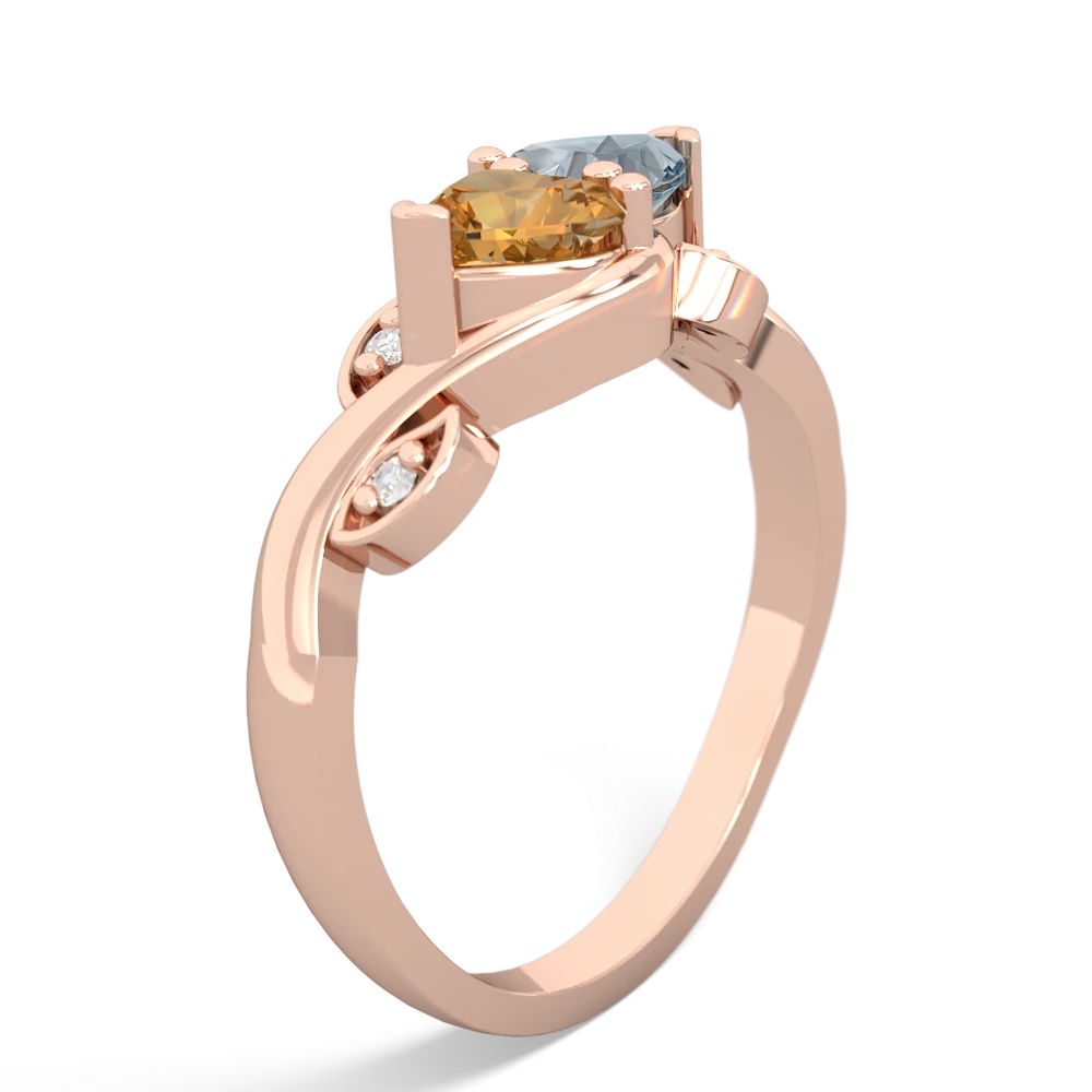 Citrine Floral Elegance 14K Rose Gold ring R5790