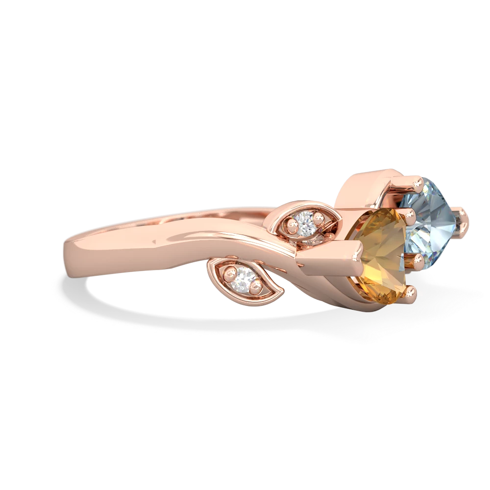 Citrine Floral Elegance 14K Rose Gold ring R5790