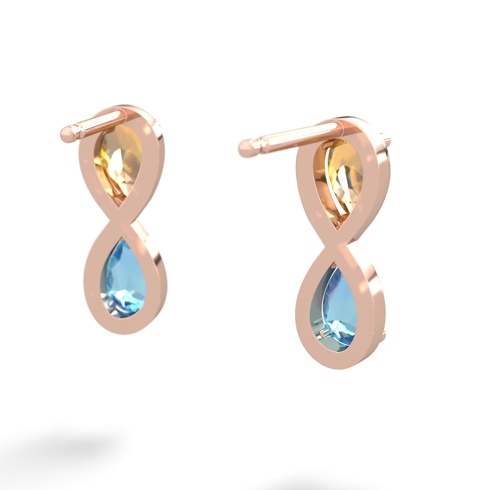 Citrine Infinity 14K Rose Gold earrings E5050