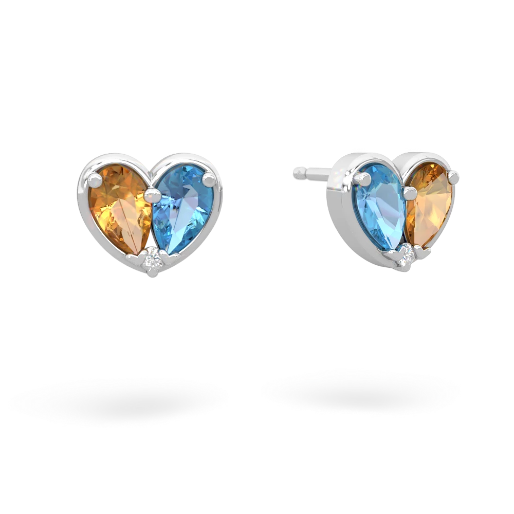 Citrine 'Our Heart' 14K White Gold earrings E5072