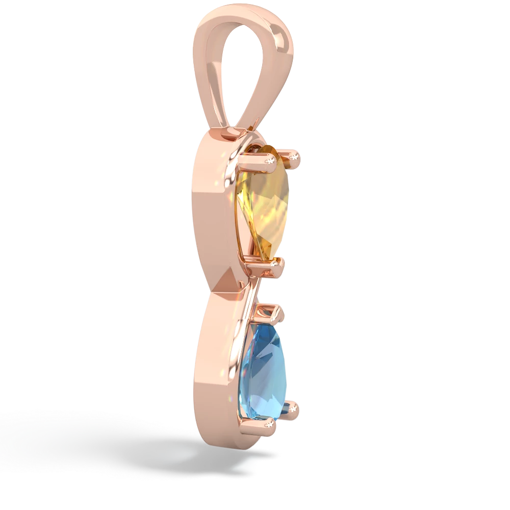 Citrine Infinity 14K Rose Gold pendant P5050