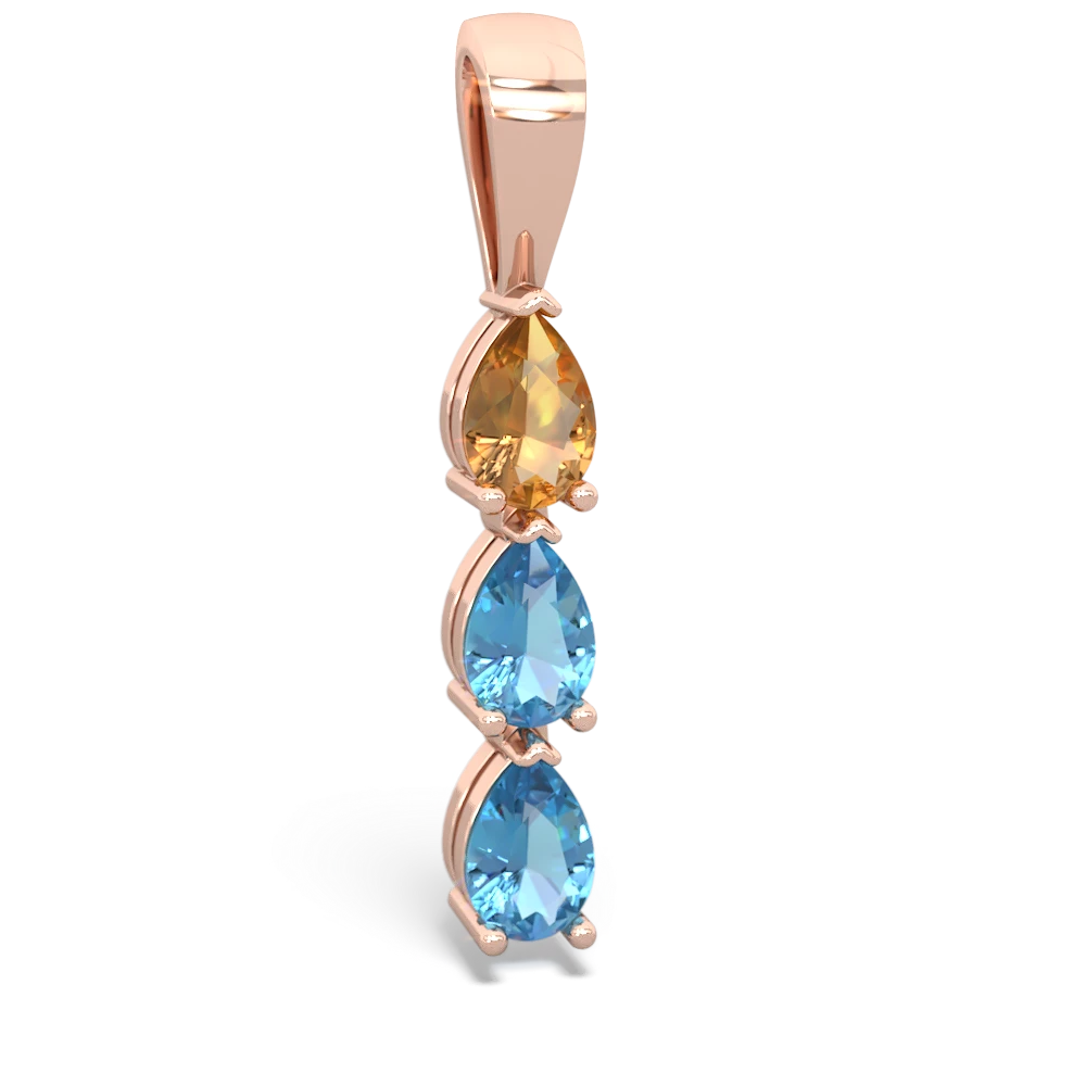 Citrine Dew Drops 14K Rose Gold pendant P2251