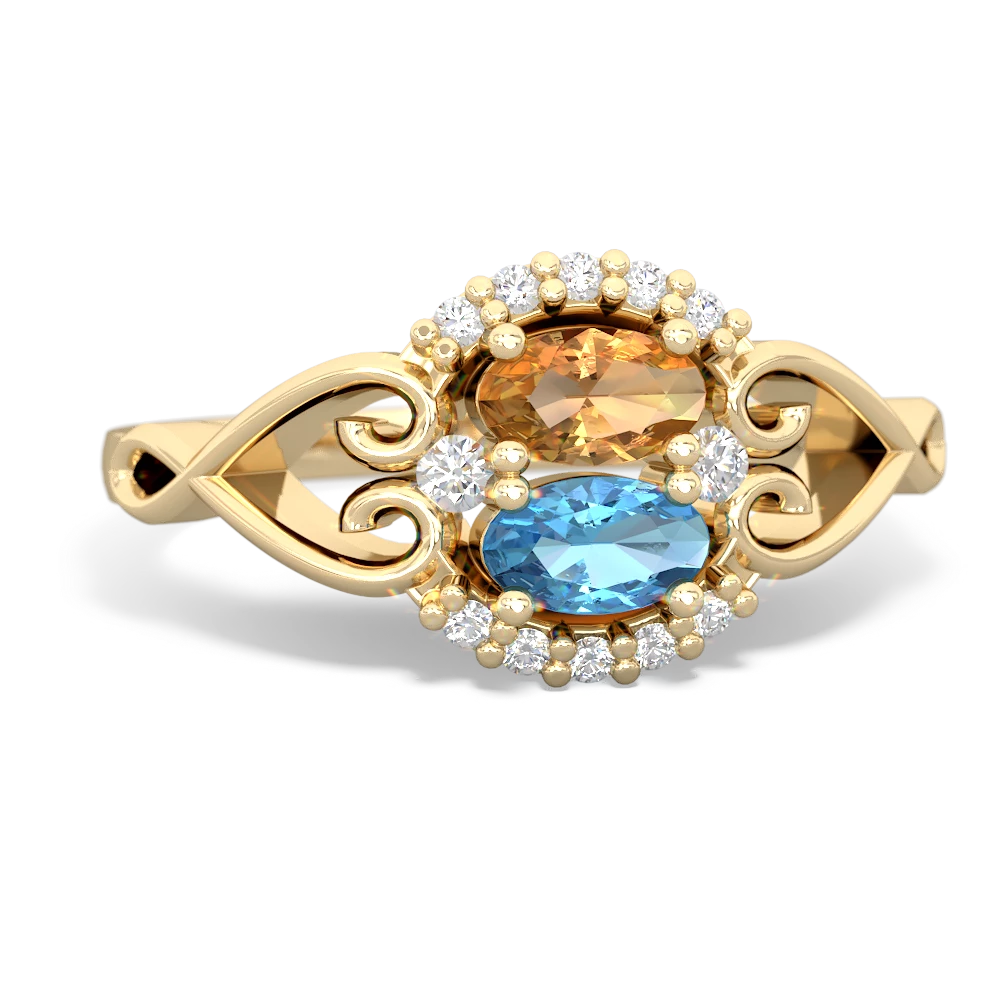 Citrine Love Nest 14K Yellow Gold ring R5860