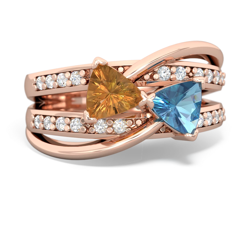 Citrine Bowtie 14K Rose Gold ring R2360