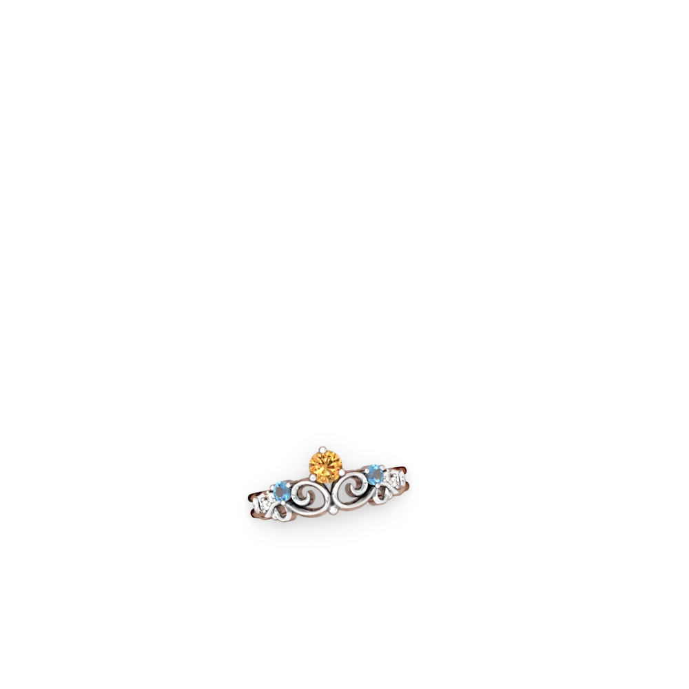 Citrine Crown Keepsake 14K White Gold ring R5740