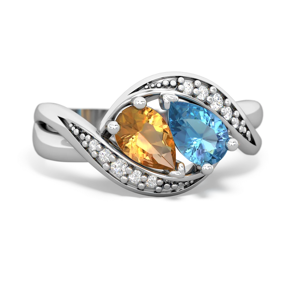 Citrine Summer Winds 14K White Gold ring R5342