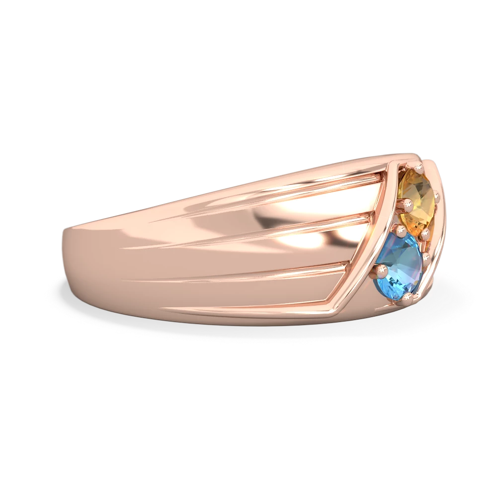 Citrine Men's Streamline 14K Rose Gold ring R0460