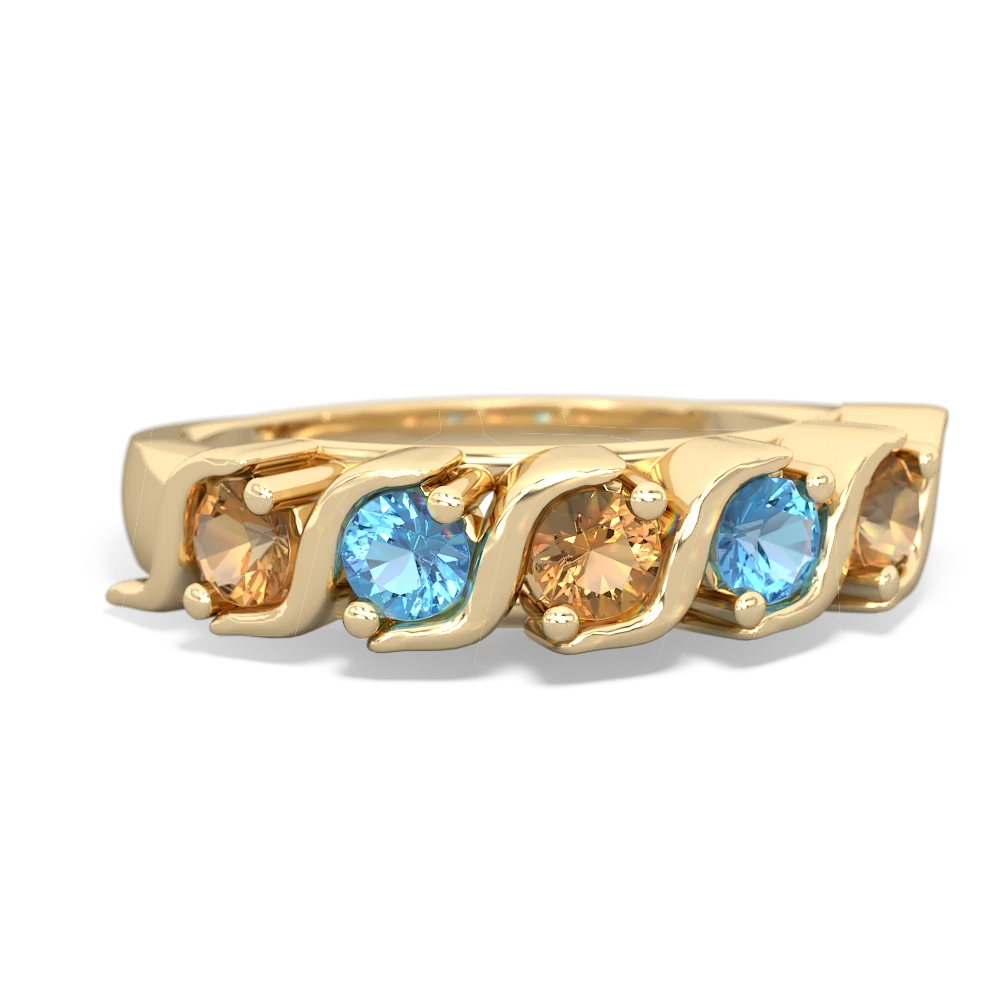 Citrine Anniversary Band 14K Yellow Gold ring R2089