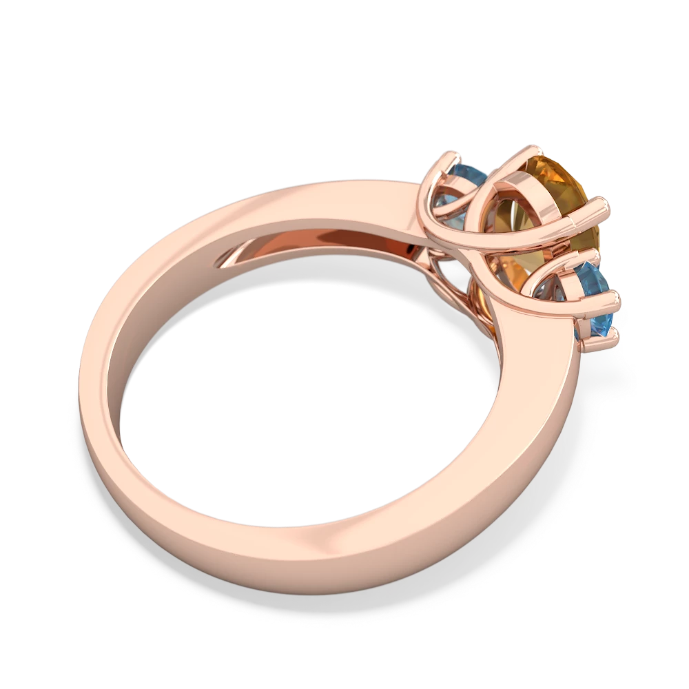 Citrine Three Stone Oval Trellis 14K Rose Gold ring R4024