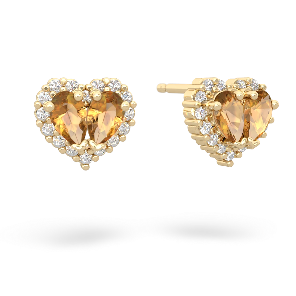 Citrine Halo 14K Yellow Gold earrings E7008