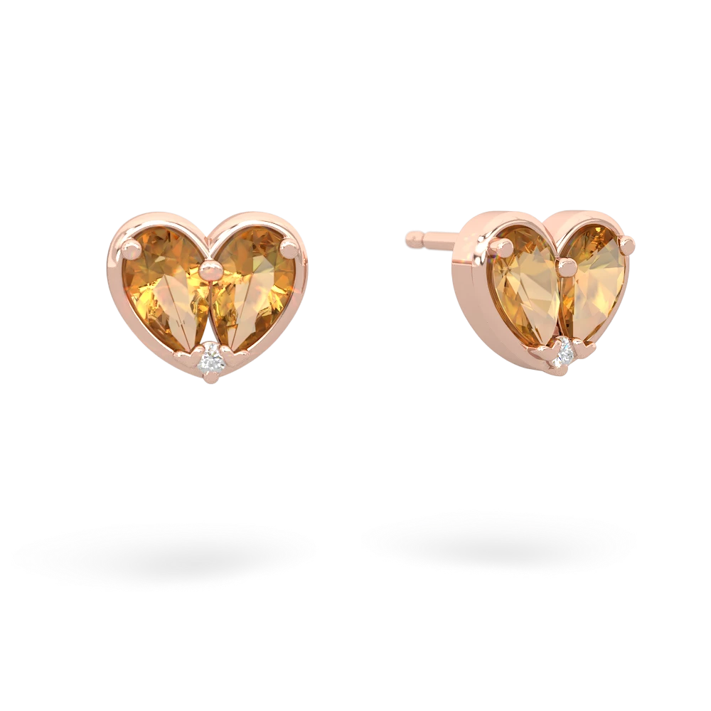 Citrine 'Our Heart' 14K Rose Gold earrings E5072