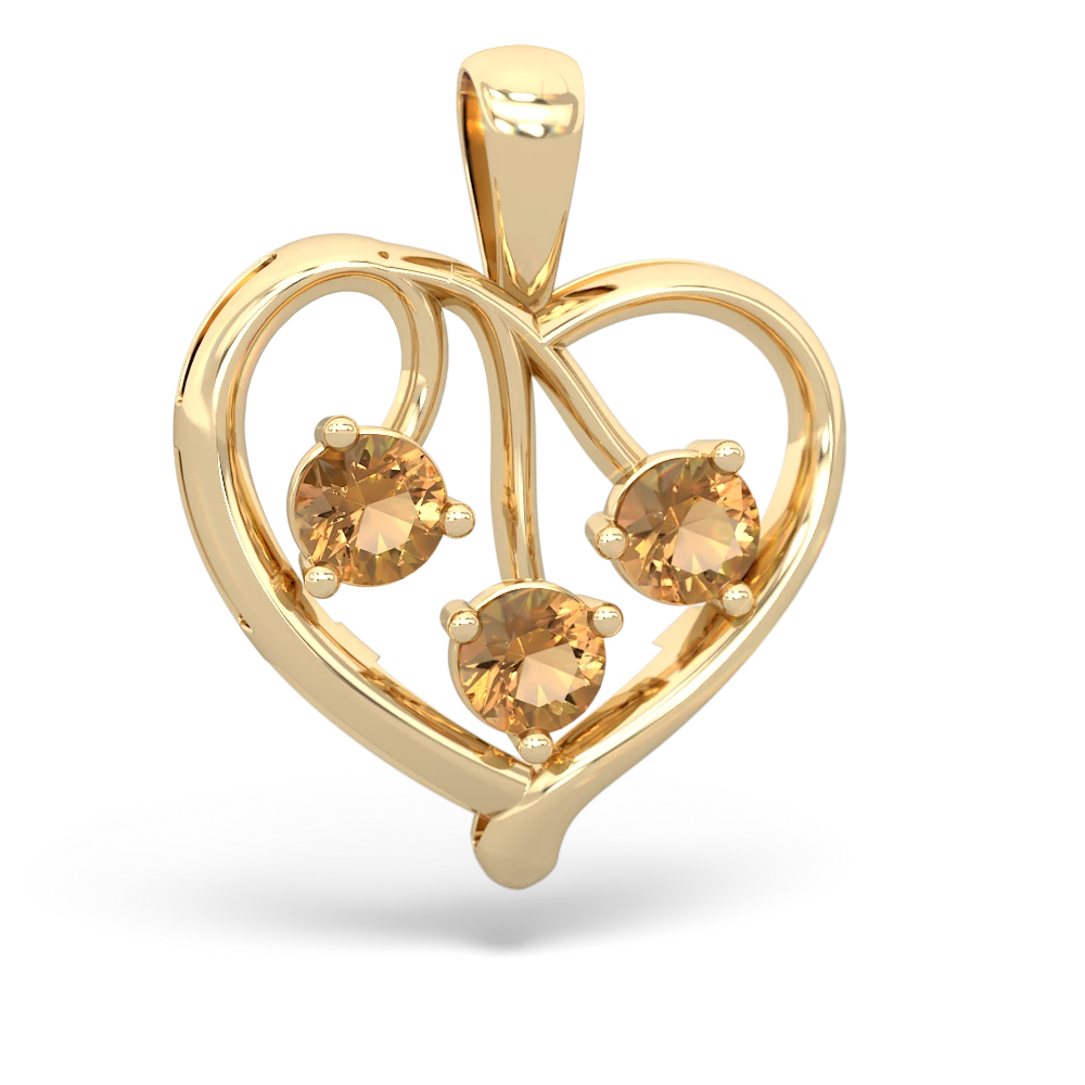 Opal Glowing Heart 14K Yellow Gold pendant P2233