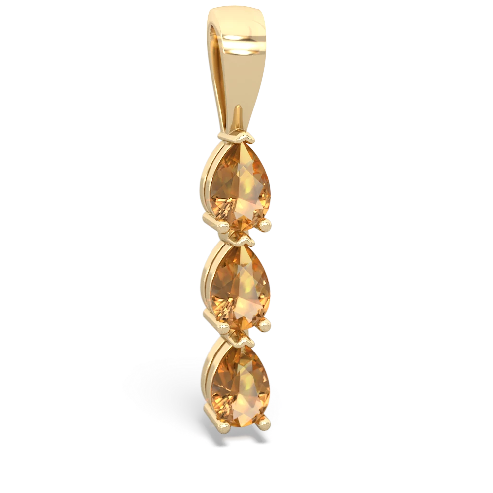 Smoky Quartz Dew Drops 14K Yellow Gold pendant P2251