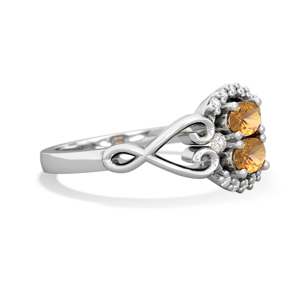 Citrine Love Nest 14K White Gold ring R5860