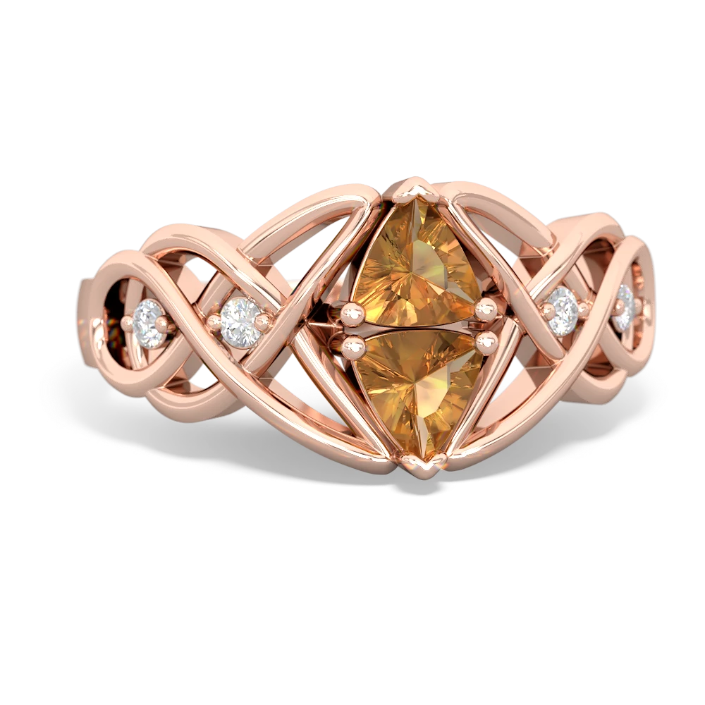 Citrine Keepsake Celtic Knot 14K Rose Gold ring R5300