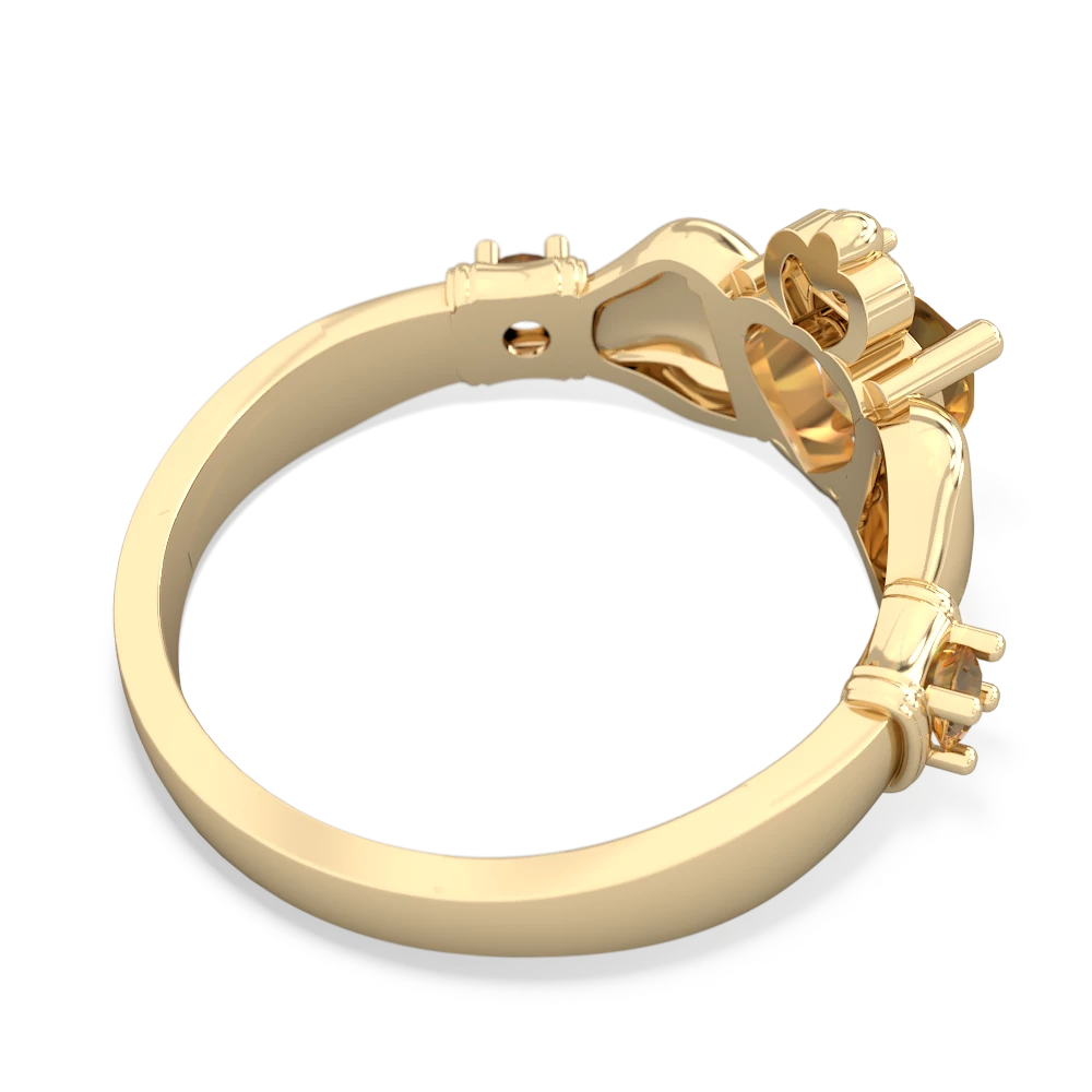 Lab Sapphire Claddagh Keepsake 14K Yellow Gold ring R5245