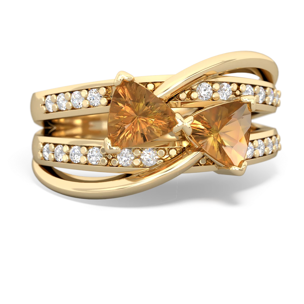 Citrine Bowtie 14K Yellow Gold ring R2360