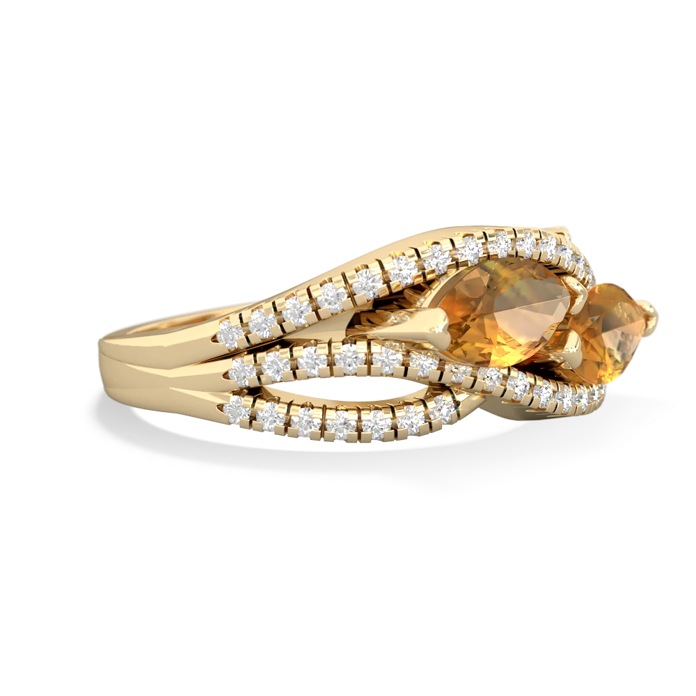 Citrine Diamond Rivers 14K Yellow Gold ring R3070