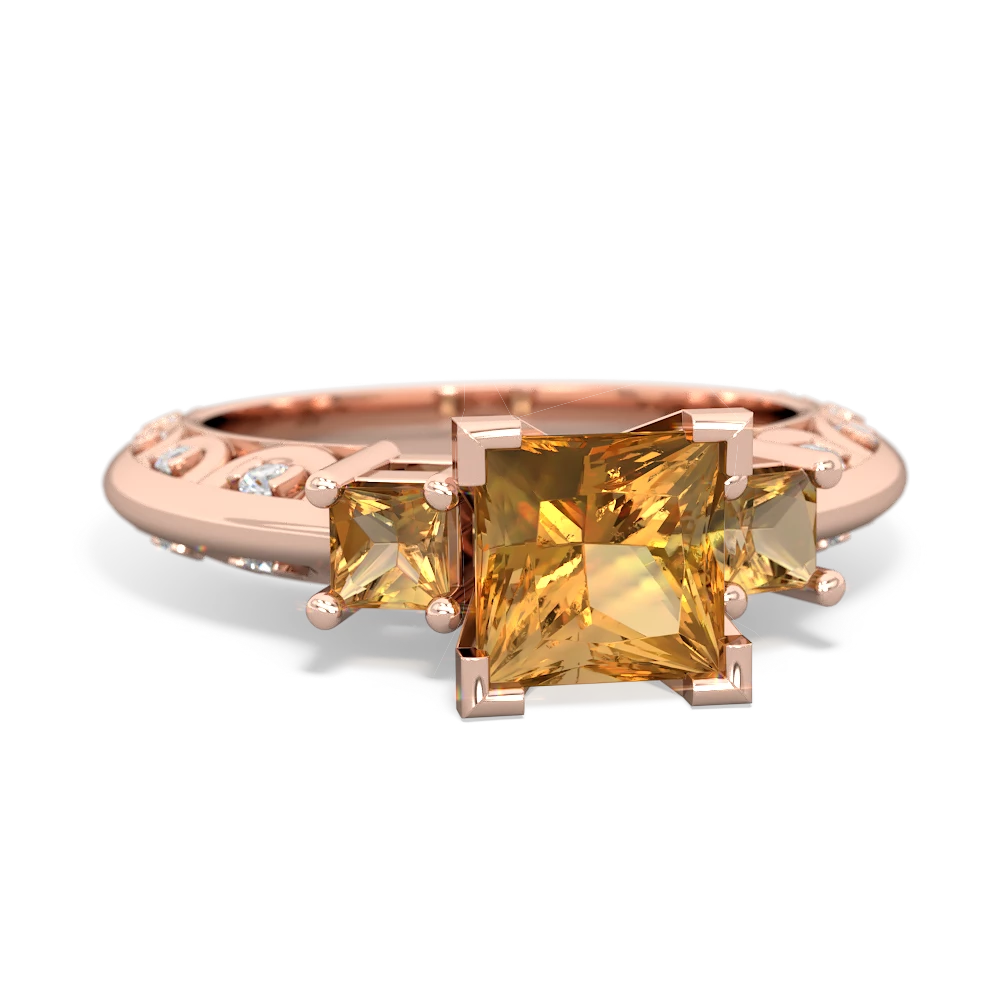 Pink Tourmaline Eternal Embrace Engagement 14K Rose Gold ring C2001