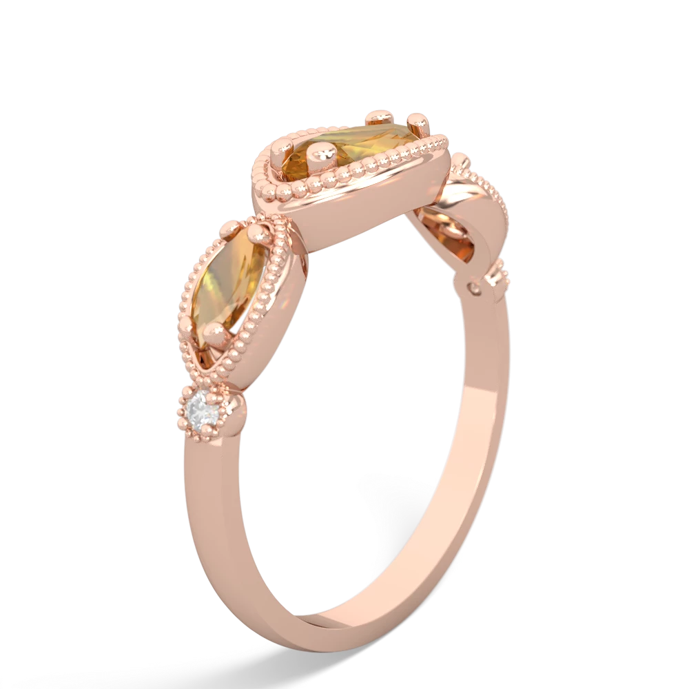 London Topaz Milgrain Marquise 14K Rose Gold ring R5700