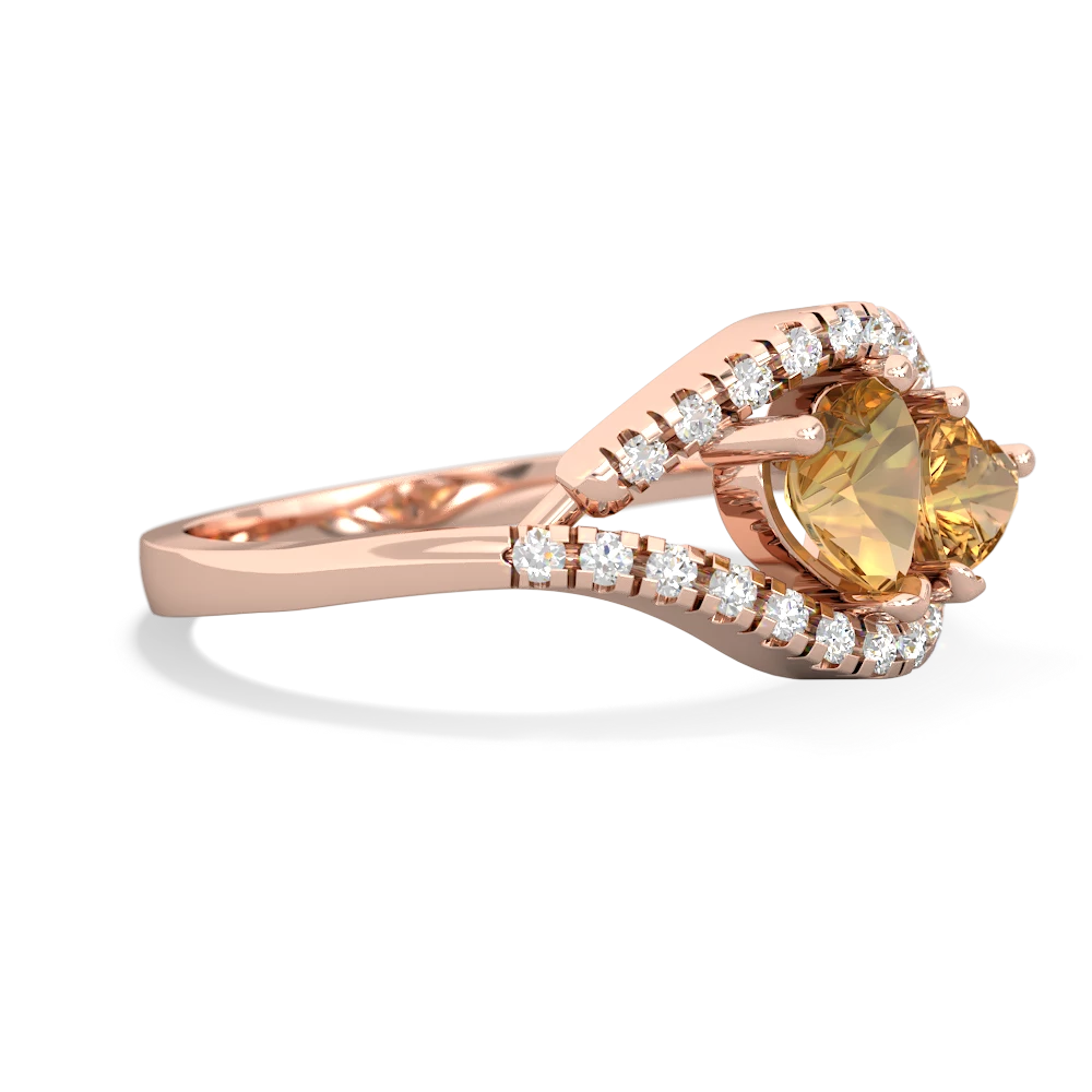 Citrine Mother And Child 14K Rose Gold ring R3010