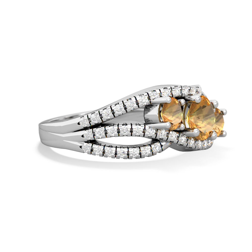 White Topaz Three Stone Aurora 14K White Gold ring R3080