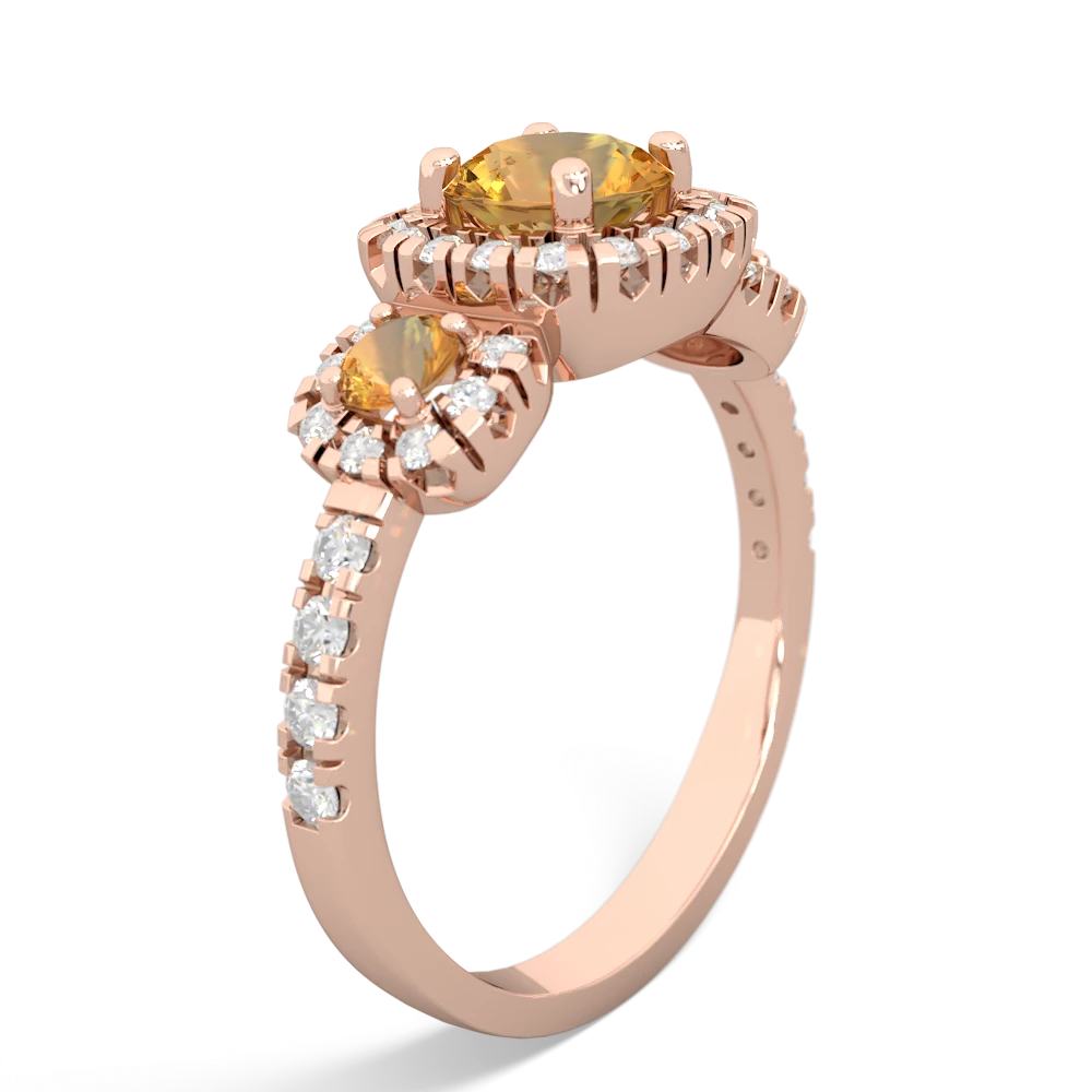 London Topaz Regal Halo 14K Rose Gold ring R5350