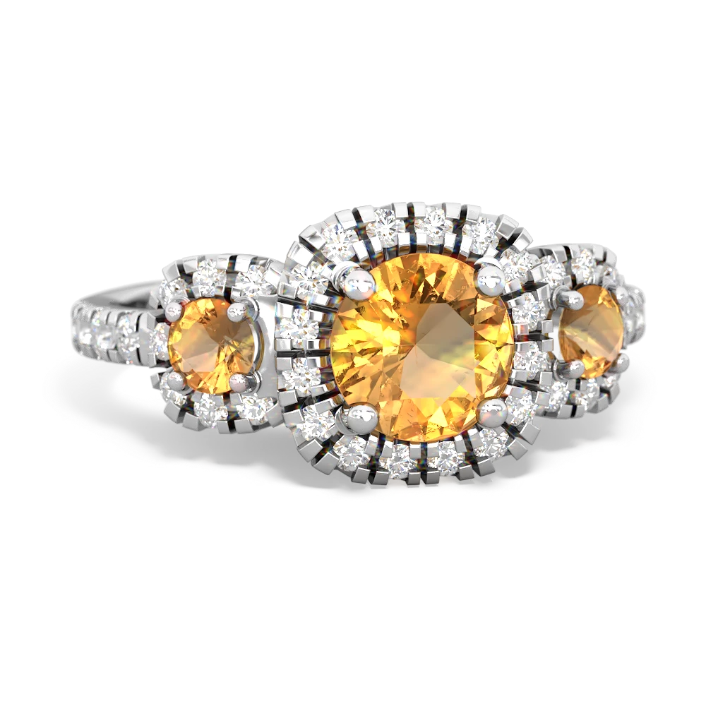 London Topaz Regal Halo 14K White Gold ring R5350