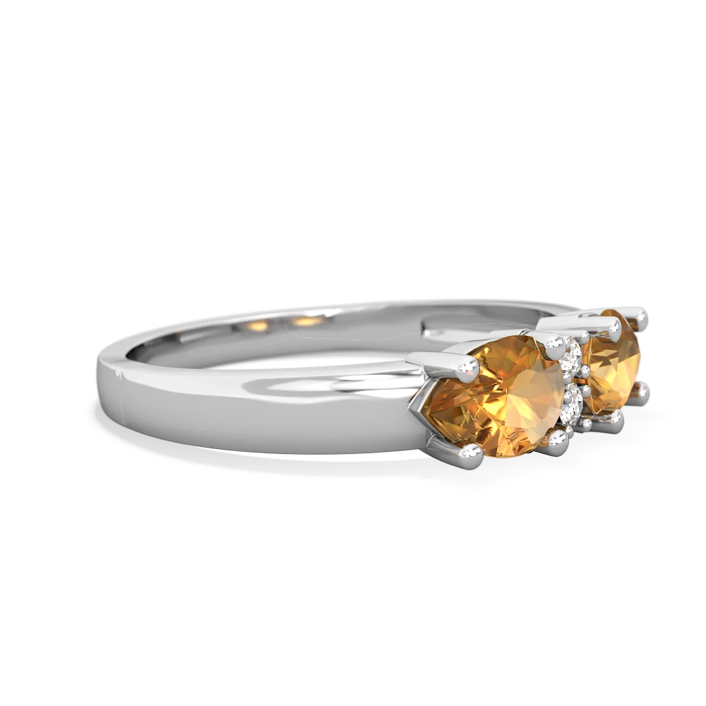 Citrine Pear Bowtie 14K White Gold ring R0865